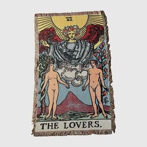 The Lovers Tarot Woven Tapestry Blanket